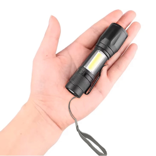 $ LATARKA LED ZOOM AKU 5W XPE+ COB+ ETUI